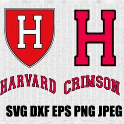 Harvard Crimson SVG PNG JPEG  DXF Digital Cut Vector Files for Silhouette Studio Cricut Design