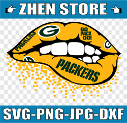 Green Bay Packers Inspired Lips png File Sublimation Printing, png file printable, sublimation