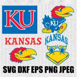 Kansas Jayhawks SVG PNG JPEG  DXF Digital Cut Vector Files for Silhouette Studio Cricut Design