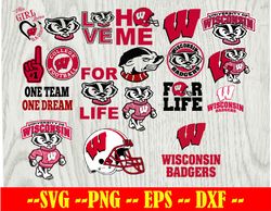 Wisconsin-Badgers Football Team svg, Wisconsin-Badgers svg, N C A A SVG, Logo bundle Instant Download