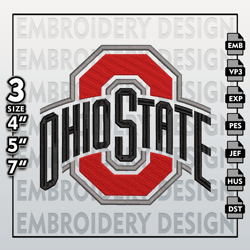 Ohio State Buckeyes Embroidery Files, NCAA Logo Embroidery Designs, NCAA Buckeyes, Machine Embroidery Designs