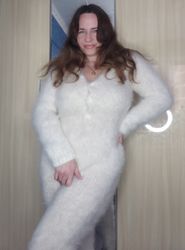 Fuzzy mohair catsuit woman's