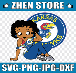 Betty Boop With Kansas Jayhawks PNG File, NCAA png, Sublimation ready, png files for sublimation,printing DTG printing -