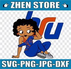 Betty Boop With Boise State Broncos PNG File, NCAA png, Sublimation ready, png files for sublimation,printing DTG printi