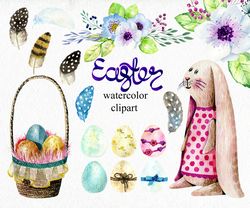 Easter watercolor clipart.