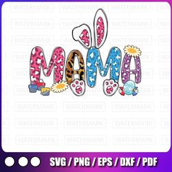 Easter Bunny Mama Easter Colorful Eggs png Sublimation Happy Easter Bunny Png,Easter Day Png, Bunny Ears Png