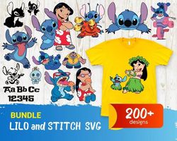 200 LILO AND STITCH SVG BUNDLE - SVG, PNG, DXF, EPS, PDF Files For Print And Cricut