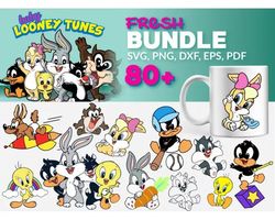 80 LOONEY TUNES SVG BUNDLE - SVG, PNG, DXF, EPS, PDF Files For Print And Cricut