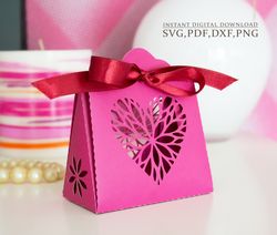 Gift box svg, Wedding heart, candy box template, thanksgiving box, bride's box, valentine's box, Cameo Cricut, laser cut