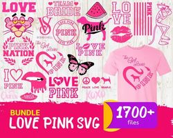 1700 LOVE PINK SVG BUNDLE - SVG, PNG, DXF, EPS, PDF Files For Print And Cricut