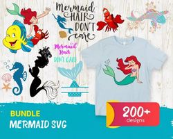 200 MERMAID SVG BUNDLE - SVG, PNG, DXF, EPS, PDF Files For Print And Cricut