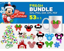 53 MICKEY MOUSE SVG BUNDLE - SVG, PNG, DXF, EPS, PDF Files For Print And Cricut