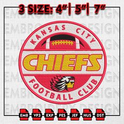 NFL Chiefs Embroidery Files, NFL Teams,  Kansas City Chiefs Embroidery Designs, Machine Embroidery Pattern