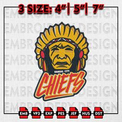 NFL Chiefs Team Logo Embroidery Files, NFL Teams, Kansas City Chiefs Embroidery Designs, Machine Embroidery Pattern