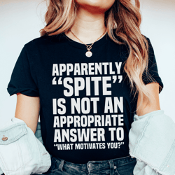 apparently spite is not an appropriate answer to what motivates you tee