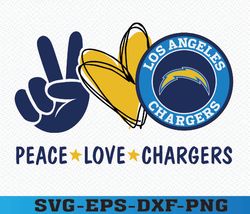 Peace love with Los angeles chargers , Svg,Png,Eps,Dxf