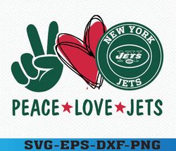 Peace love with New York Jets Svg,  Svg,Png,Eps,Dxf