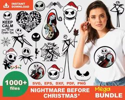 1000 NIGHTMARE BEFORE CHRISTMAS SVG BUNDLE - SVG, PNG, DXF, EPS, PDF Files For Print And Cricut