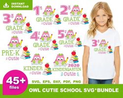 45 OWL CUTIE SCHOOL SVG BUNDLE - SVG, PNG, DXF, EPS, PDF Files For Print And Cricut