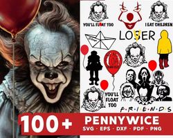 100 PENNYWISE SVG BUNDLE - SVG, PNG, DXF, EPS, PDF Files For Print And Cricut
