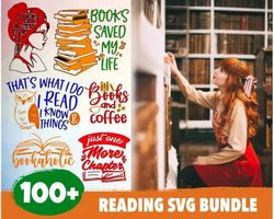 100 READING SVG BUNDLE - SVG, PNG, DXF Files For Print And Cricut