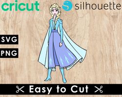 Frozen Elsa Svg Files, Frozen Elsa Png Files, Vector Png Images, SVG Cut File for Cricut, Clipart Bundle