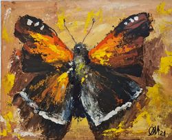 Butterfly Original Oil Painting Animals Art Home Decor