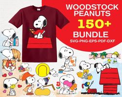 150 SNOOPY AND WOODSTOCK SVG BUNDLE - SVG, PNG, DXF, EPS, PDF Files For Print And Cricut