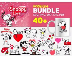 40 SNOOPY  SVG BUNDLE - SVG, PNG, DXF, EPS, PDF Files For Print And Cricut