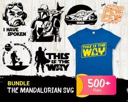 500 THE MANDALORIAN SVG BUNDLE - SVG, PNG, DXF, EPS, PDF Files For Print And Cricut