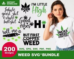 200 WEED SVG BUNDLE - SVG, PNG, DXF, EPS, PDF Files For Print And Cricut