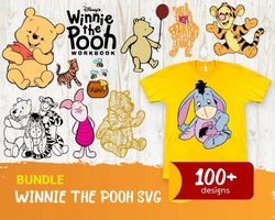 100 WINNIE THE POOH SVG BUNDLE - SVG, PNG, DXF, EPS, PDF Files For Print And Cricut