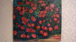 Red Roses Flower Bouquet Painting Wall Art Decoration 27*31 inch Vivid Oil Paintings