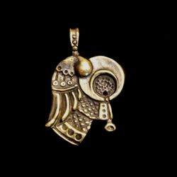 Angel brass necklace pendant,handmade angel brass charm,handmade ukraine jewelry,brass angel with horn necklace pendant