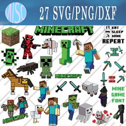 Minecraft svg, Minecraft bundle svg, Png, Dxf, Cutting File, Svg Files for Cricut, Silhouette