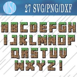 Minecraft alphabet svg, Minecraft alphabet bundle svg, Png, Dxf, Minecraft font, Svg Files for Cricut, Silhouette