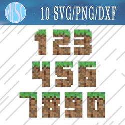 Minecraft numbers svg, Minecraft numbers svg, Png, Dxf, Svg Files for Cricut, Silhouette