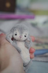 Little cute teddy bunny Easter gray interior toy