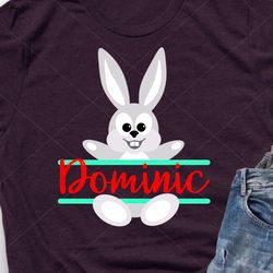 Rabbit svg Personalized print pdf png Bunny ears Hare Animal clipart Happy Easter clipart Kids shirt design
