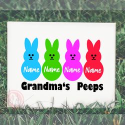 Grandma's peeps Family shirts design Grandma gift Easter bunny Party decorations Rabbits ears