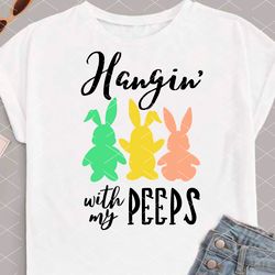 Hangin' with my Peeps Family shirts design Easter bunny Kids gifts Rabbits ears
