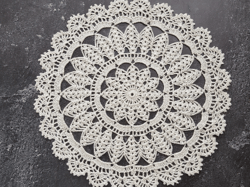 Crochet large doily White table doily centerpiece Cotton doily