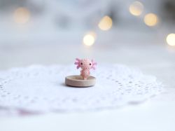 Axolotl micro crochet figurine dollhouse miniature toy terrarium miniature cute gift for mom collectibles toy