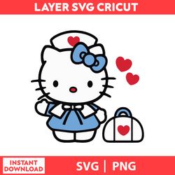 Buy Nurse Hello Kitty, Cute Cat Svg, Kitty Svg, Kawaii Kitty Clipart, Kawaii Kitty Svg, Png Digital File.