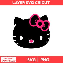 Sanrio Hello Kitty, Cute Cat Svg, Kitty Svg, Kawaii Kitty Clipart, Kawaii Kitty Svg, Png Digital File.
