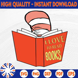 I Love To Read Books T-svg  SVG png, dxf Cricut, Silhouette Cut File, Instant Download