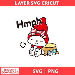 My Melody Red Riding Hello Kitty, Cute Cat Svg, Kitty Svg, Kawaii Kitty Clipart, Kawaii Kitty Svg, Png Digital File.