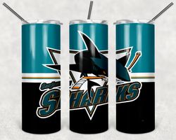 San Jose Sharks Tumbler Wrap Design - JPEG & PNG - Sublimation Printing Design - NHL - Hockey - 20oz Tumbler Design