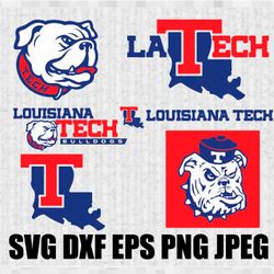 Louisiana Tech Bulldogs SVG PNG JPEG  DXF Digital Cut Vector Files for Silhouette Studio Cricut Design