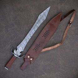 Damascus Steel Sword, Custom Roman Sword, Viking Sword With Sheath